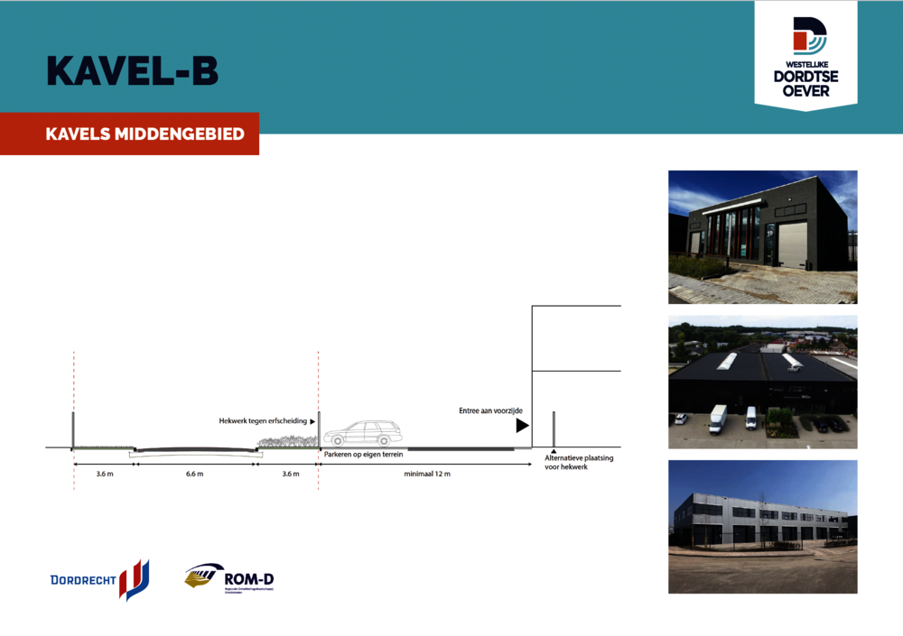 Afbeelding met specificaties van Kavel type B